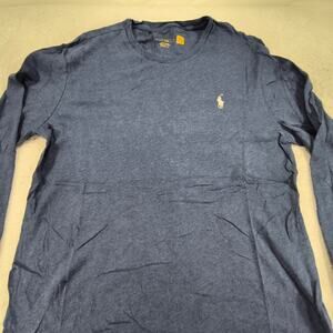 Polo Ralph Lauren Casual Crew Neck Long Sleeve Shirt Mens Size Medium M Blue